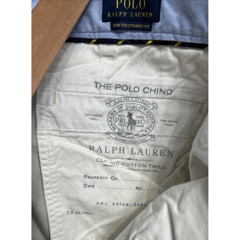 Mens Polo Ralph Lauren Stretch Straight Fit 7 Oz‎ Twill Chino Pants Sz 38 38x32
